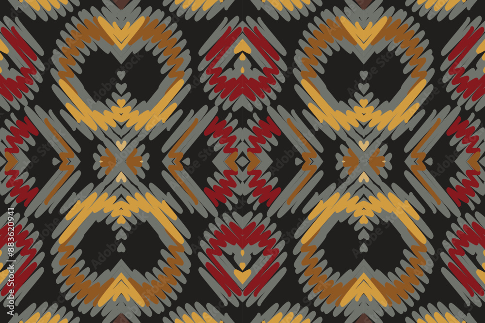 Ethnic Seamless pattern Ikat geometric Indian style. Tribal ethnic vector texture. seamless striped pattern. Ethnic ikat chevron pattern background Ethnic Seamless pattern Ikat geometric Indian style. Tribal ethnic vector texture. seamless striped pattern. Ethnic ikat chevron pattern background