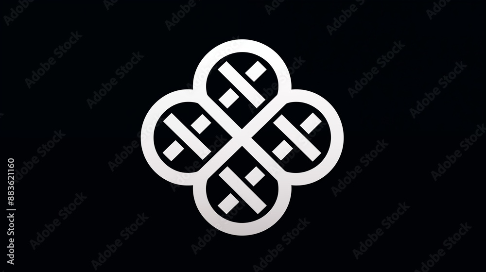 Abstract Geometric Design with Symmetrical Four-Quadrant Pattern Abstract Geometric Design with Symmetrical Four-Quadrant Pattern