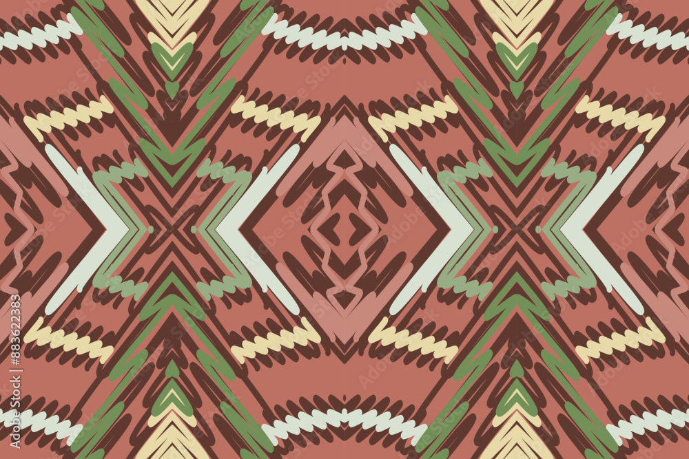 Ethnic Seamless pattern Ikat geometric Indian style. Tribal ethnic vector texture. seamless striped pattern. Ethnic ikat chevron pattern background
