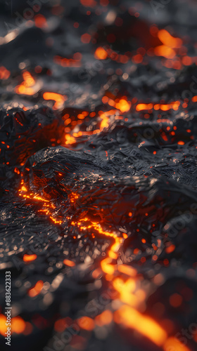 Lava close up, lava flow texture