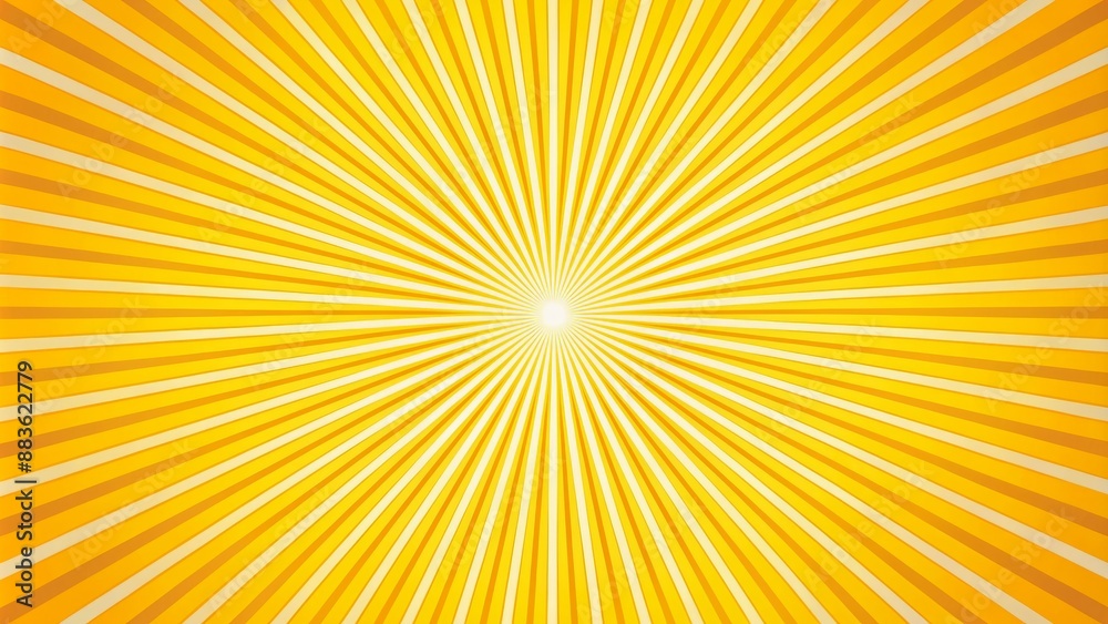 Vibrant yellow sunburst with radiating circular lines, geometric shapes, and abstract striped spokes, creating a mesmerizing flat design element. Vibrant yellow sunburst with radiating circular lines, geometric shapes, and abstract striped spokes, creating a mesmerizing flat design element.