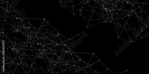 Abstract futuristic neural network concept design background. Connected cells with links and dots for connection structure pattern background. Molecules technology with polygonal shapes