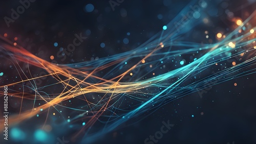 A colorful line of dots and lines that are all different colors