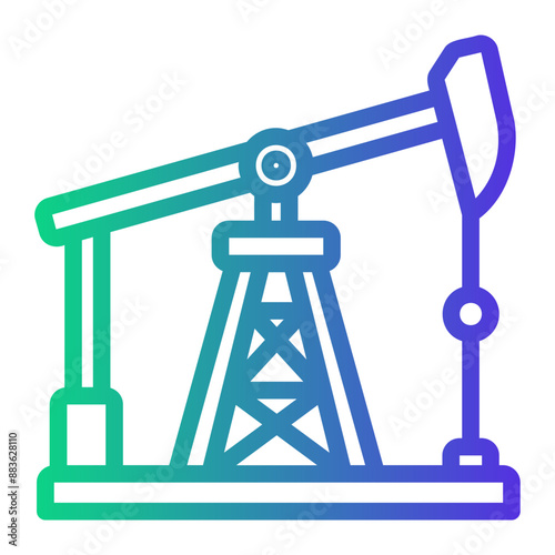 pump jack Line Gradient Icon