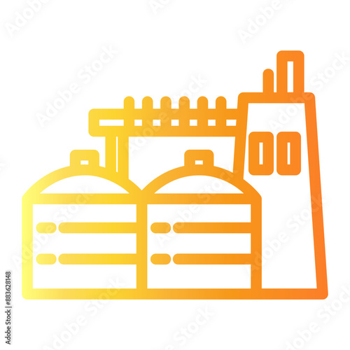 oil industry Line Gradient Icon