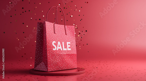赤いショッピングバッグのセール素材