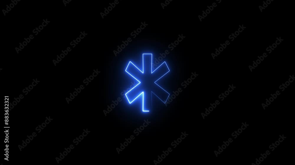 Business conceptual neon multiplication sign animation, on black background. Business conceptual neon multiplication sign animation, on black background.