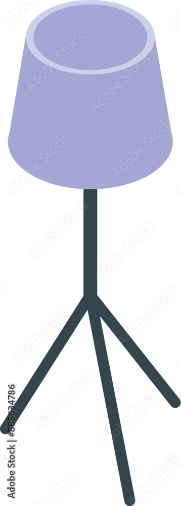 Modern floor lamp standing on a tripod base, providing warm and inviting lighting for a cozy atmosphere