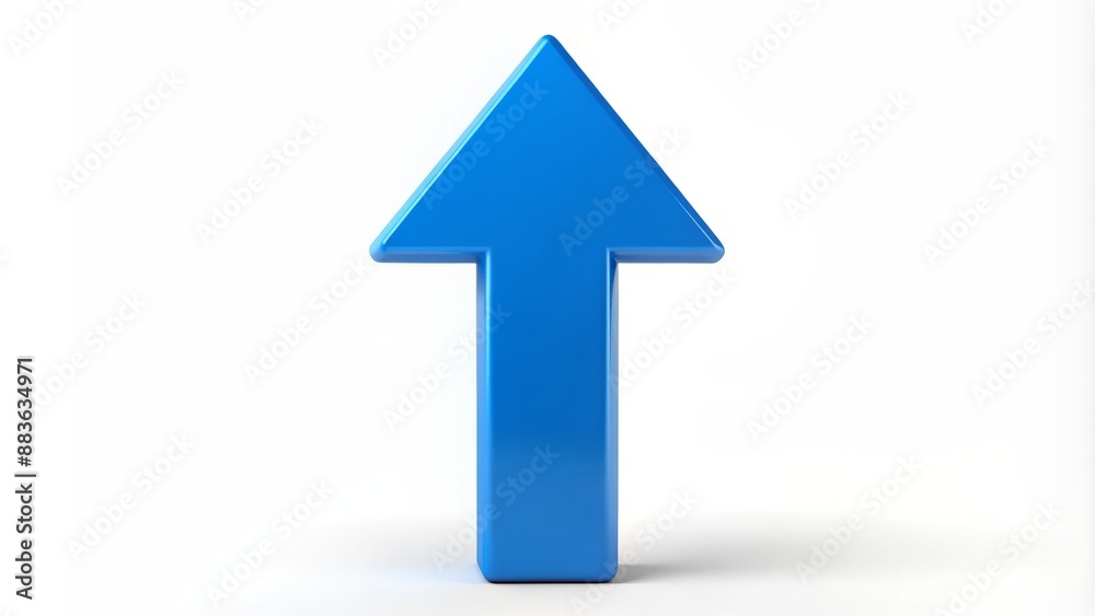 Simple bold blue arrow point upwards sign isolated on white clean background for direction purpose vector illustration graphic element design Simple bold blue arrow point upwards sign isolated on white clean background for direction purpose vector illustration graphic element design