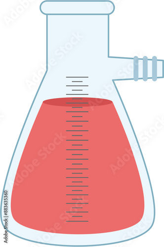 Buchner Flask Laboratory Glassware Vector Flat Illustration