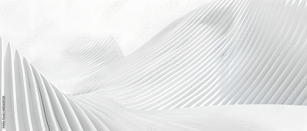 Abstract White Geometric Pattern with Wavy Lines Abstract White Geometric Pattern with Wavy Lines