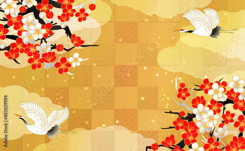 美しい和柄背景素材　年賀素材