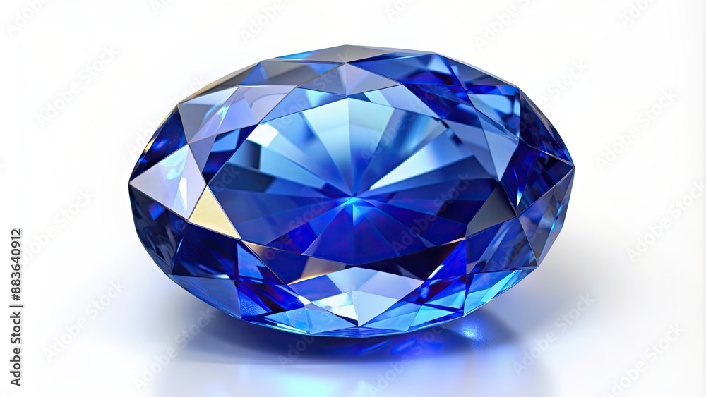 Shiny blue sapphire gemstone on white background, sapphire, blue, gemstone, shiny, luxurious, precious, jewel, crystal Shiny blue sapphire gemstone on white background, sapphire, blue, gemstone, shiny, luxurious, precious, jewel, crystal