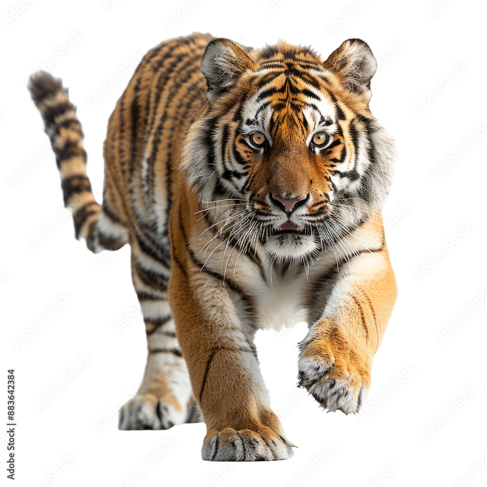 Fototapeta premium A Tiger isolated on a transparent background for web, banner, wallpaper