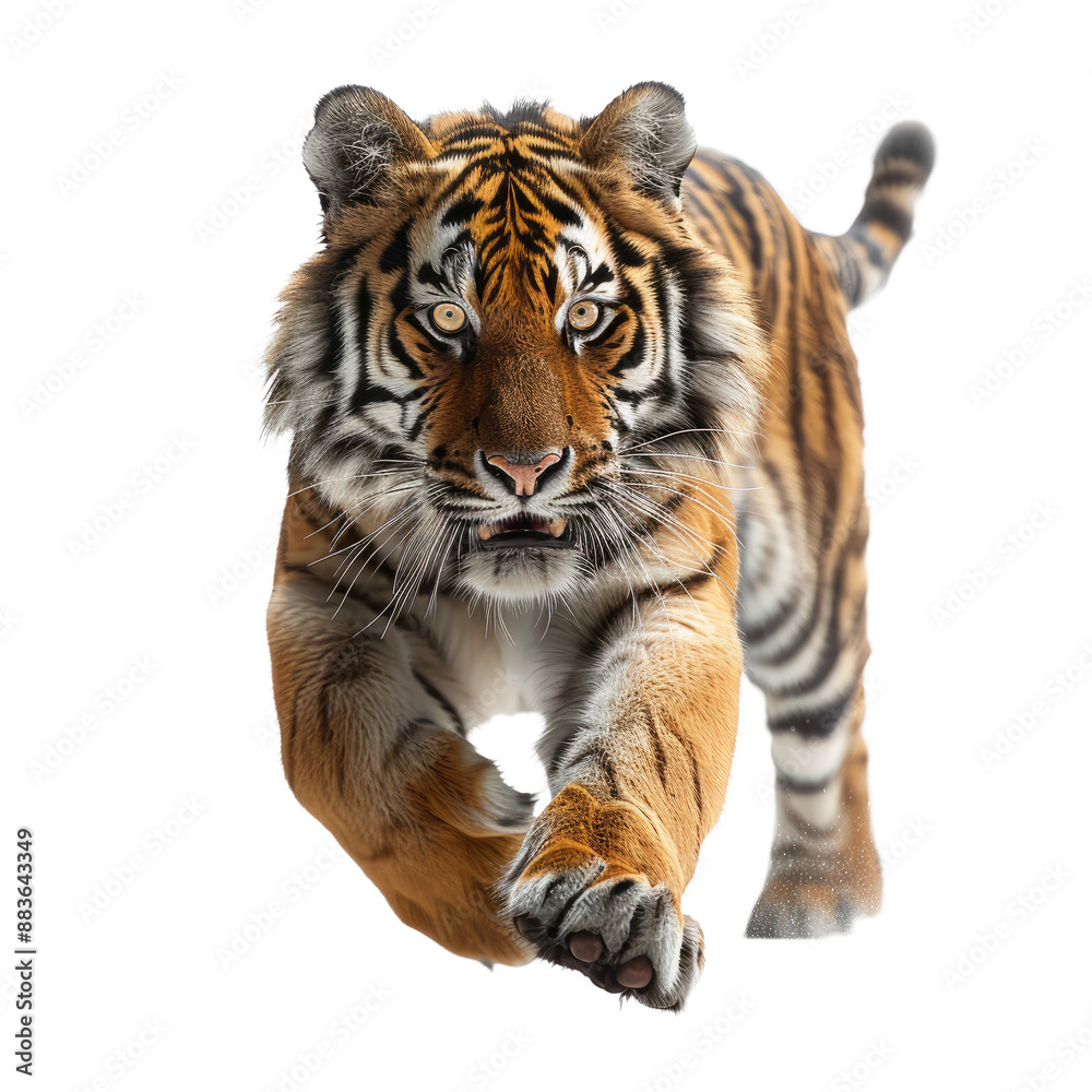 Obraz premium A Tiger isolated on a transparent background for web, banner, wallpaper