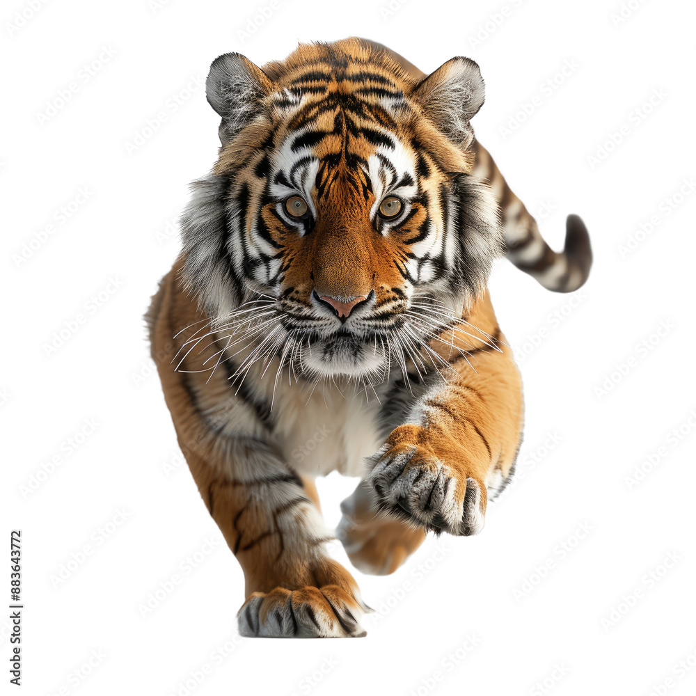A Tiger isolated on a transparent background for web, banner, wallpaper A Tiger isolated on a transparent background for web, banner, wallpaper