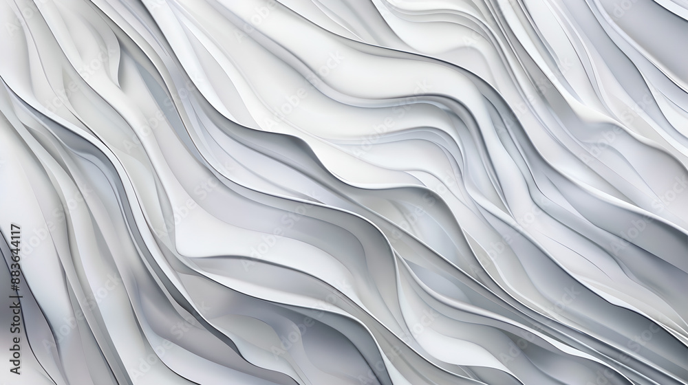 Obraz premium Abstract White Wavy Texture Background Pattern