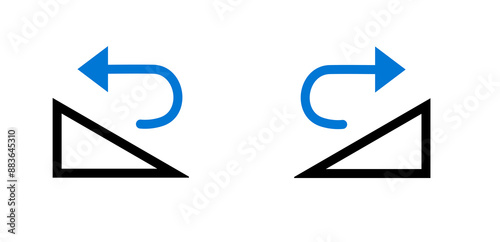 icon Rotate black outline logo for web site design 
and mobile dark mode apps 
Vector illustration on a white background