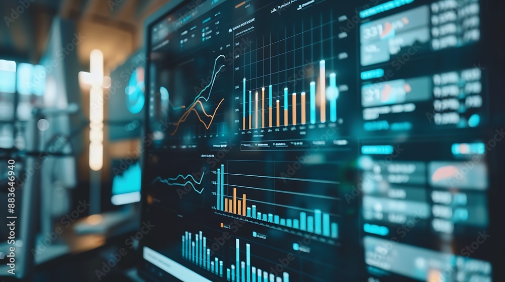 Financial Data Visualization on a Computer Monitor