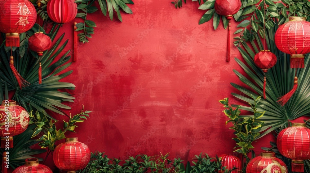 many red lanterns hanging from a red wall many red lanterns hanging from a red wall