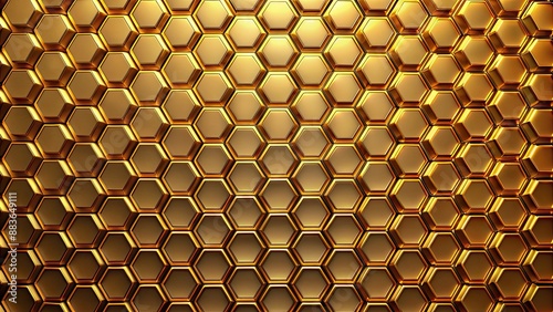 Honeycomb background with metallic gold hexagons , honeycomb, background, metallic gold, hexagons, texture, pattern