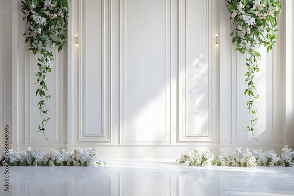background wedding with wall floral generative AI background wedding with wall floral generative AI