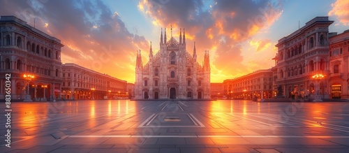 Fototapeta Naklejka Na Ścianę i Meble -  Duomo di Milano at Sunrise