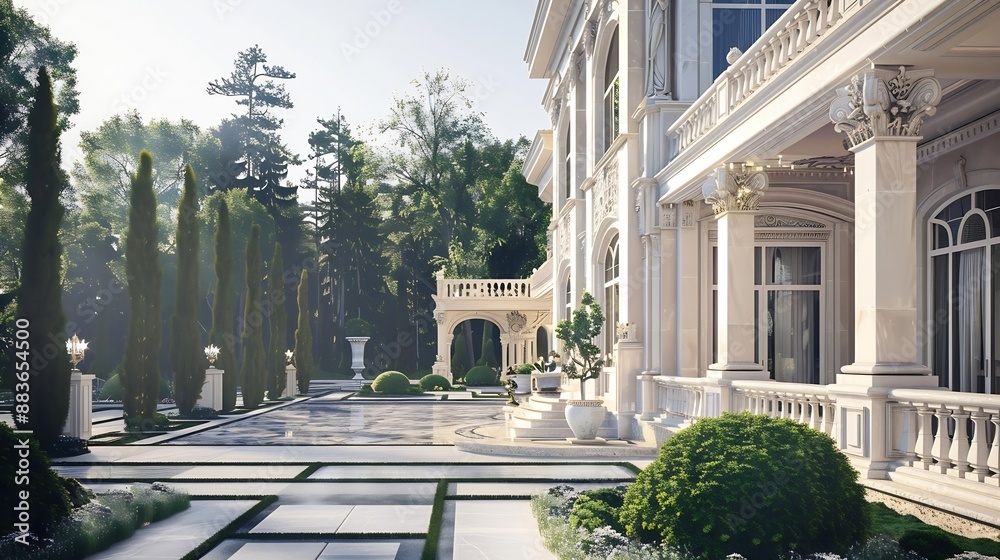 Obraz premium photo showing a design for villa house to be used for architectural inspiration : Generative AI