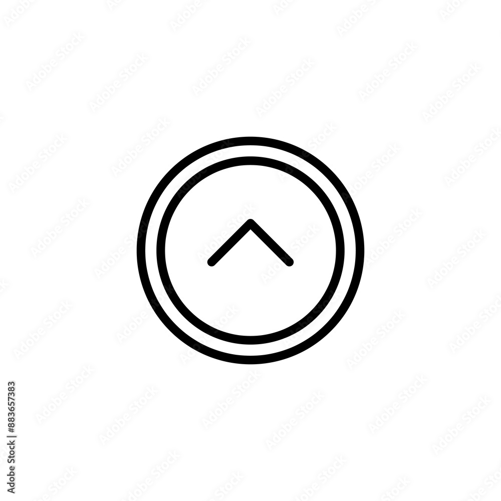Button up arrow line icon. Arrow round up outline sign simple illustration for web and app on white background..eps Button up arrow line icon. Arrow round up outline sign simple illustration for web and app on white background..eps