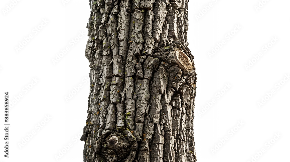 Naklejka premium Trunk of a tree Isolated On White Background : Generative AI