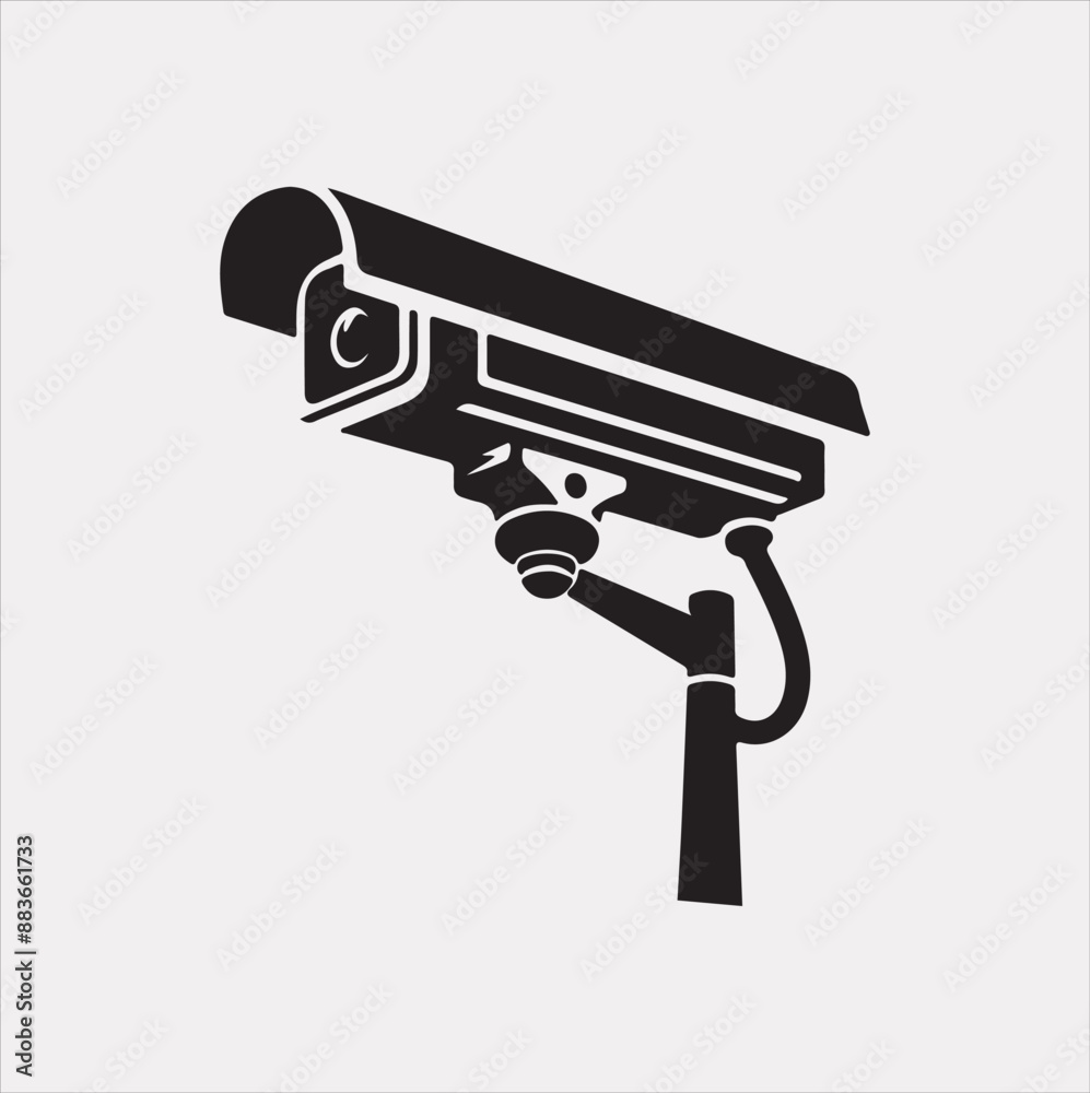 cctv vector silhouette on white background cctv vector silhouette on white background