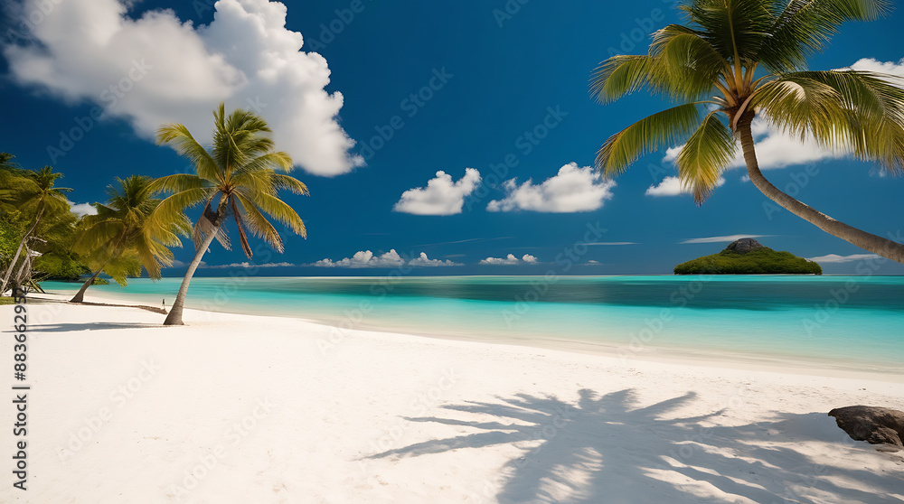 Obraz premium beach with coconut trees