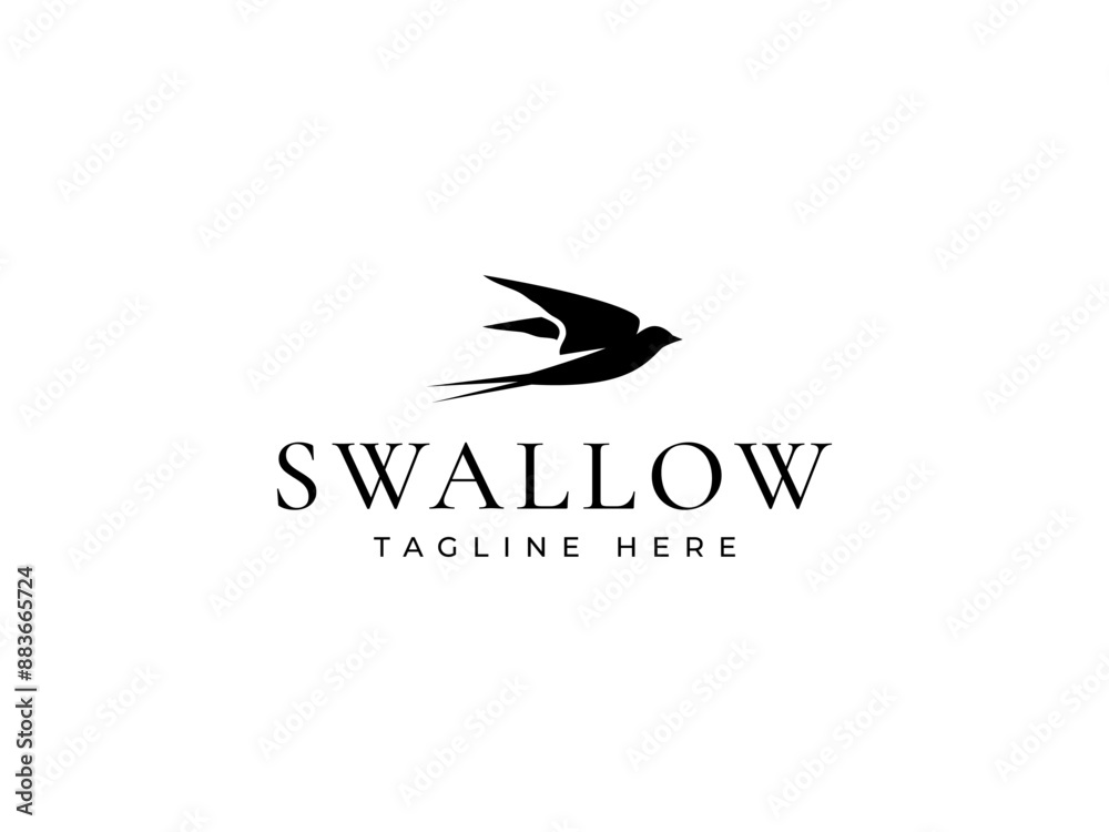 Obraz premium swallow logo vector illustration. flying bird logo template