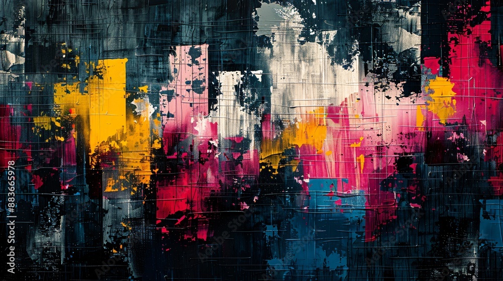 Fototapeta premium Abstract Acrylic Painting with Bold Colors