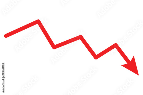 stock icon on white background. flat style. financial market crash icon for your web site design, logo, app, UI. graph chart downtrend symbol. chart going down sign.