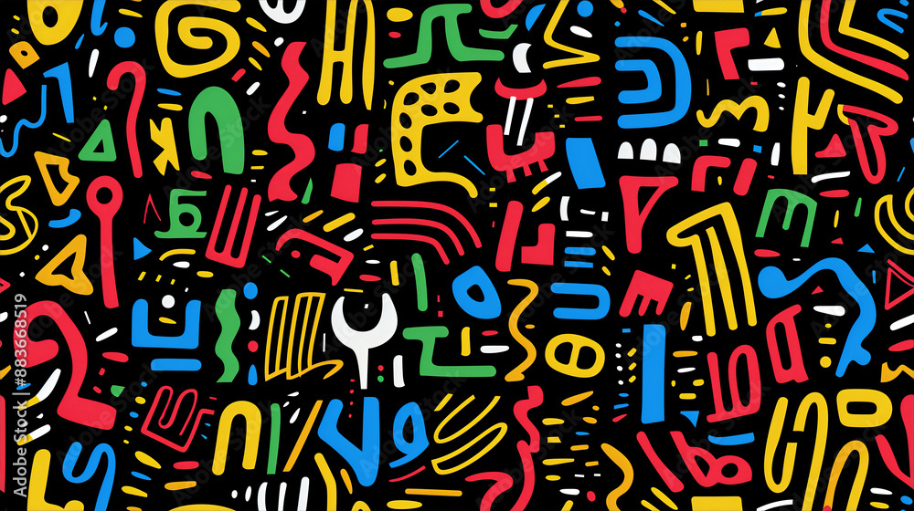 Abstract Mini Seamless Pattern, Bold Colors Abstract Mini Seamless Pattern, Bold Colors