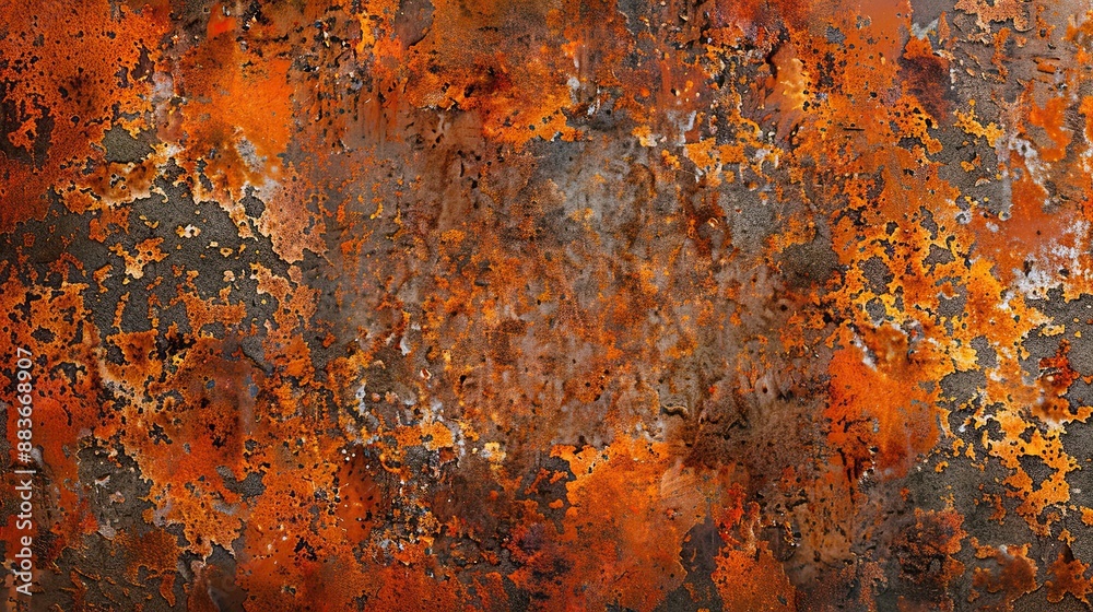 A highly detailed texture of rusted metal with pitted surfaces and vivid orange-brown hues, conveying a sense of weathered history A highly detailed texture of rusted metal with pitted surfaces and vivid orange-brown hues, conveying a sense of weathered history