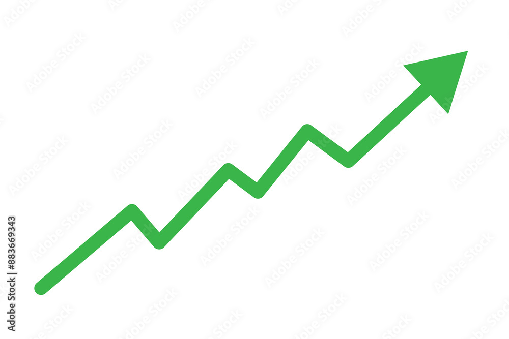 Graph going Up and Down sign with green and red arrows vector. Flat design vector illustration concept of sales bar chart symbol icon with arrow moving down and sales bar chart with arrow moving up. Graph going Up and Down sign with green and red arrows vector. Flat design vector illustration concept of sales bar chart symbol icon with arrow moving down and sales bar chart with arrow moving up.