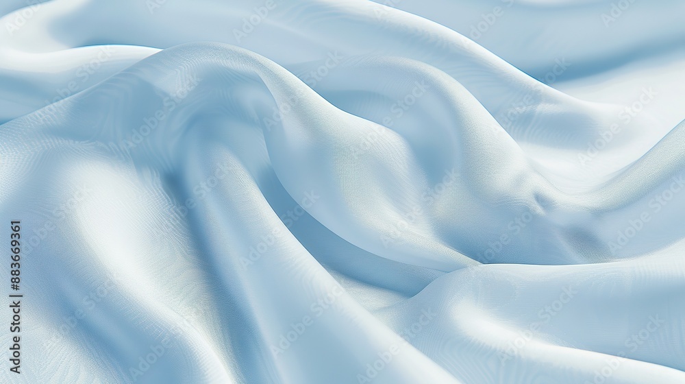 Obraz premium Soft and delicate waves of blue fabric
