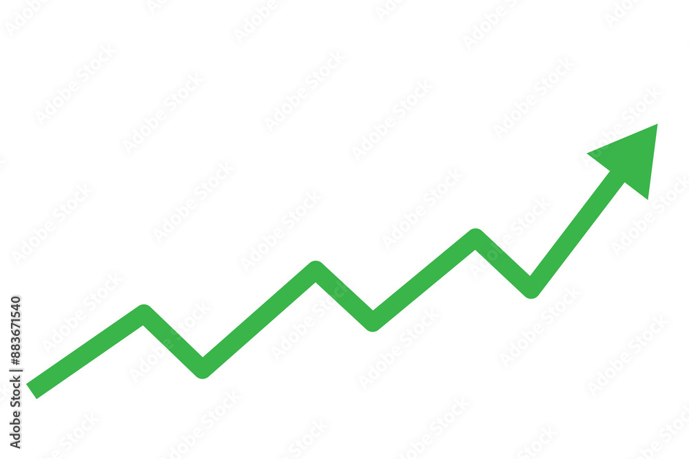 green arrow pointing up grow business financial profit graph. Vector illustration. green arrow pointing up grow business financial profit graph. Vector illustration.