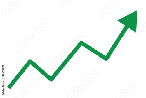 green arrow business graph pointing up represent profit