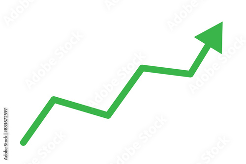 green arrow business graph pointing up represent profit