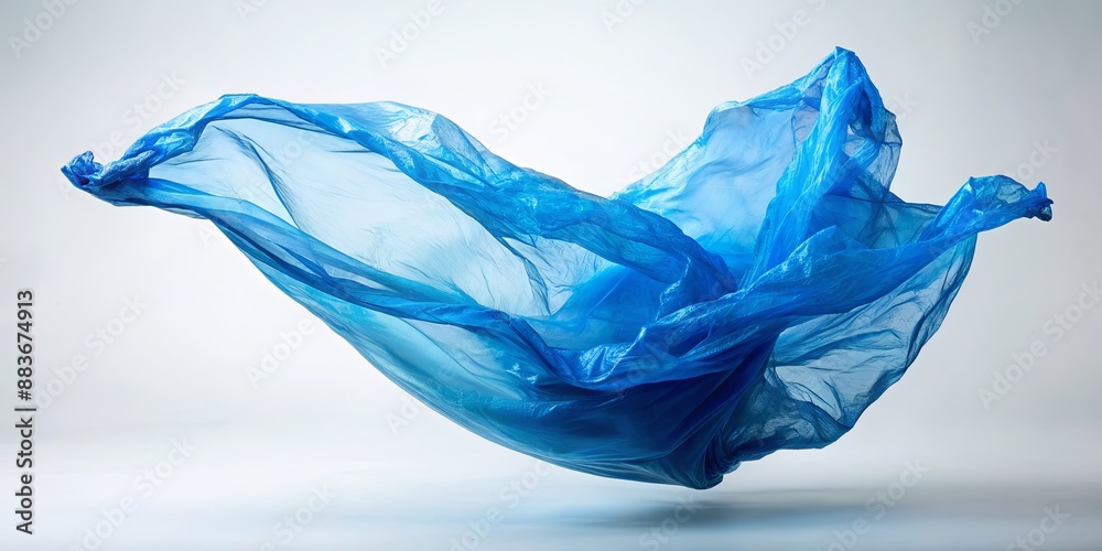 Abstract Blue Fabric Swirling in Motion, Fabric, Flowing, Drape, Movement Abstract Blue Fabric Swirling in Motion, Fabric, Flowing, Drape, Movement