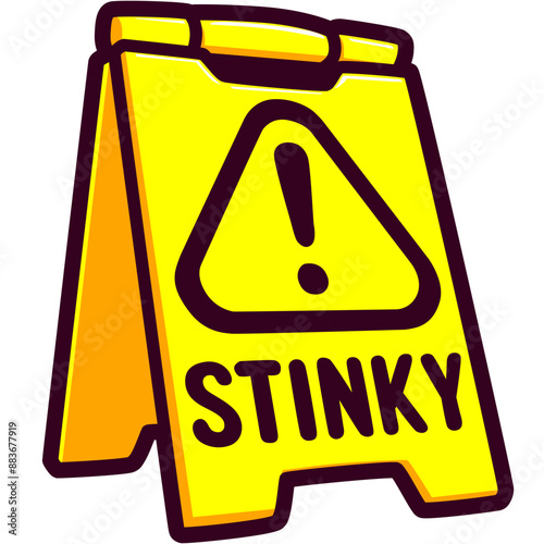 caution signs emote with text illustration