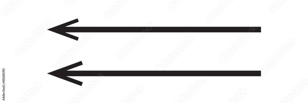 Long arrow icon. black double long arrow vector. flat style black Arrow symbol. arrow on a white background. vector illustration.
