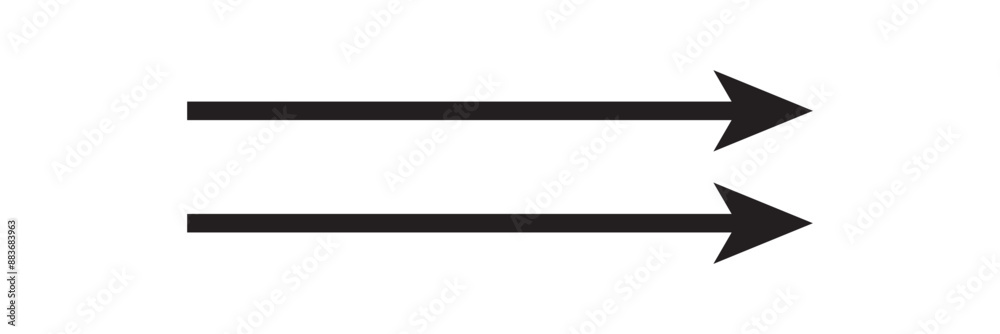 Fototapeta premium Long arrow icon. black double long arrow vector. flat style black Arrow symbol. arrow on a white background. vector illustration. 