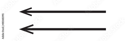 Long arrow icon. black double long arrow vector. flat style black Arrow symbol. arrow on a white background. vector illustration.
