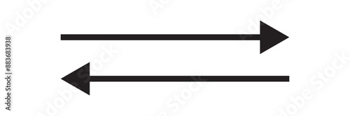 Long arrow icon. black double long arrow vector. flat style black Arrow symbol. arrow on a white background. vector illustration.

