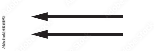 Long arrow icon. black double long arrow vector. flat style black Arrow symbol. arrow on a white background. vector illustration.
