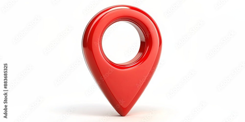 Red Glossy Pin Location Symbol, 3D Rendering, White Background, Location, pin, 3D, symbol Red Glossy Pin Location Symbol, 3D Rendering, White Background, Location, pin, 3D, symbol